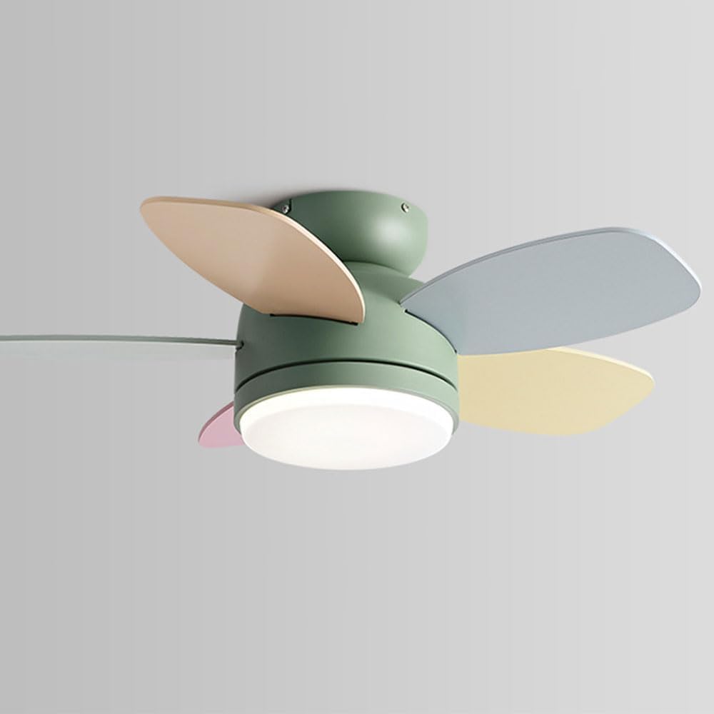 Flush Mount 38in Ceiling Fan with Light 6 Gear Wind Speed Quiet Ceiling Fans Remote LED Ceiling Lights Fan Lighting Timing Reversible Fan Light for Bedroom Kids Room Lounge