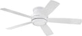 CRAFTMADE TMPH52W5 I Tempo 52 Inch 5 Blade Hugger Ceiling Fan with Remote Control - White Finish I 3 Speed Reversible Motor I Contemporary I With Dimmable LED Light I