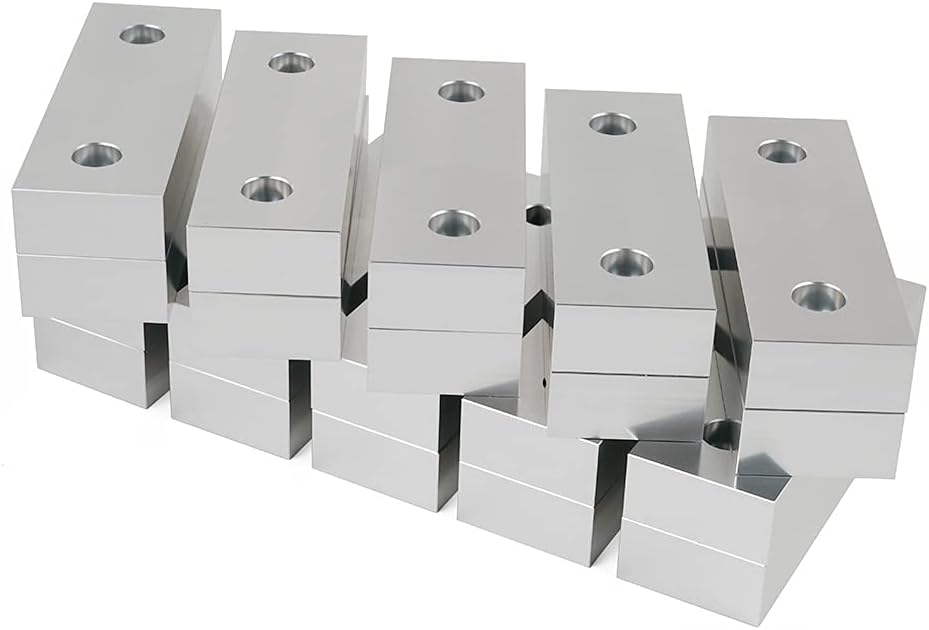 10 Set 20pcs 6 x 2 x 1 Soft Jaws Set Standard Machinable Aluminum Compatible with Kurt 6' Vise Jaws