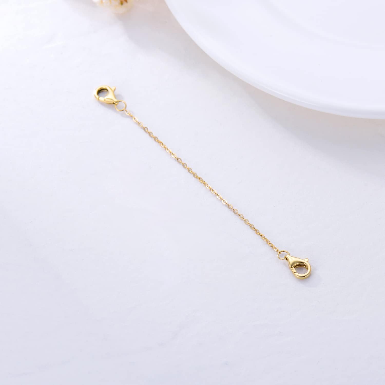 14k Gold Necklace & Bracelet Extender Chain, Adjustable Extension Chain for Necklace & Anklet