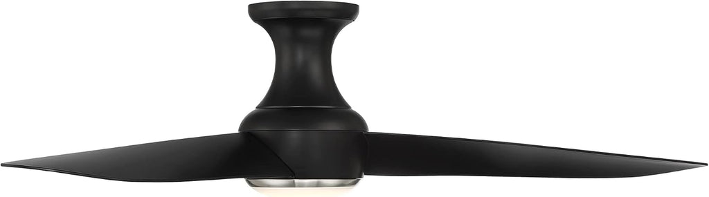 Corona Smart Indoor and Outdoor 3-Blade Flush Mount Ceiling Fan 52in Brushed Nickel Black 3000K LED Light Kit and Remote Control worksworks with Alexa and iOS or Android App