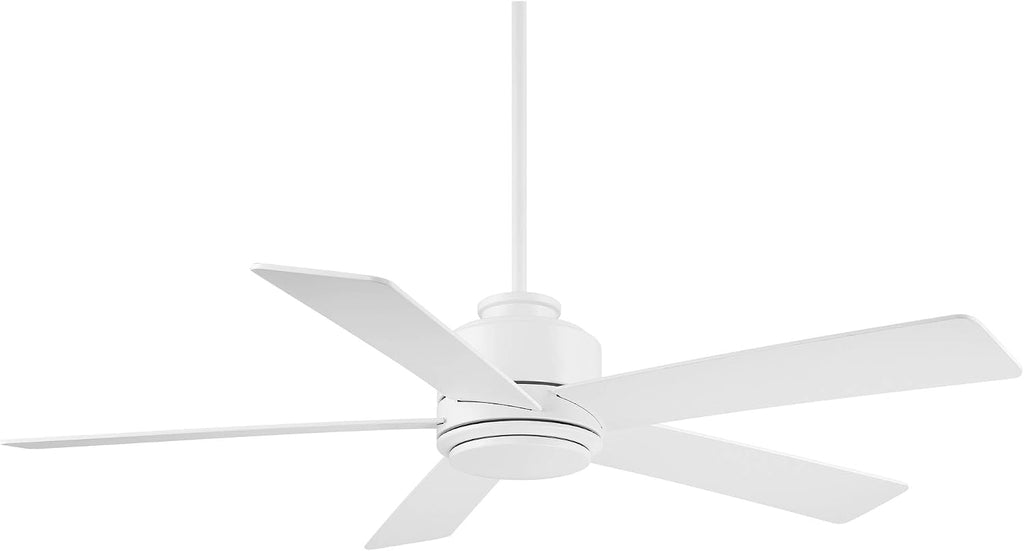 Casa Vieja 52' Grand Palm Modern Indoor Outdoor Ceiling Fan 5 Blade LED Light Remote Control Matte White Finish Wood Blades Bedroom Patio Living Room Kitchen Porch Damp Rated Decorative Dimmable
