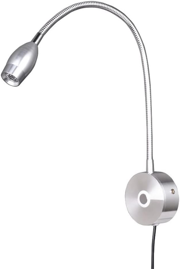 Gooseneck Spotlight Dimmable 3W LED Plug in Wall Light with Touch Switch, Headboard Reading Lamp, Dimming Lights, Wall Mount Accent Lamps Indoor Oration Wall Sconces