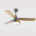 Wood Remote Ceiling Fan with Lights 42 Inch Dimmable Ceiling Fan Light 6 Speed LED Bedroom Living Room Ceiling Fan 3-Blade Outdoor Ceiling Fans for Patios with Light