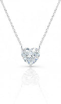 Aone Jewelry 3 Ct Heart Shape Moissanite Solitaire Pendant Necklace for Women, EF-VS1 Clarity, 14K Gold Over 925 Sterling Silver with Silver Cable Chain, Rose, White & Yellow Gold