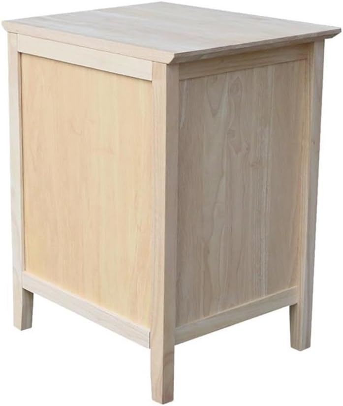 25'H Solid Wood Bedroom Nightstand with 3 Drawers, Parawood Construction, Paint or Stain in Any Color, Durable and Eco-Friendly, Unfinished