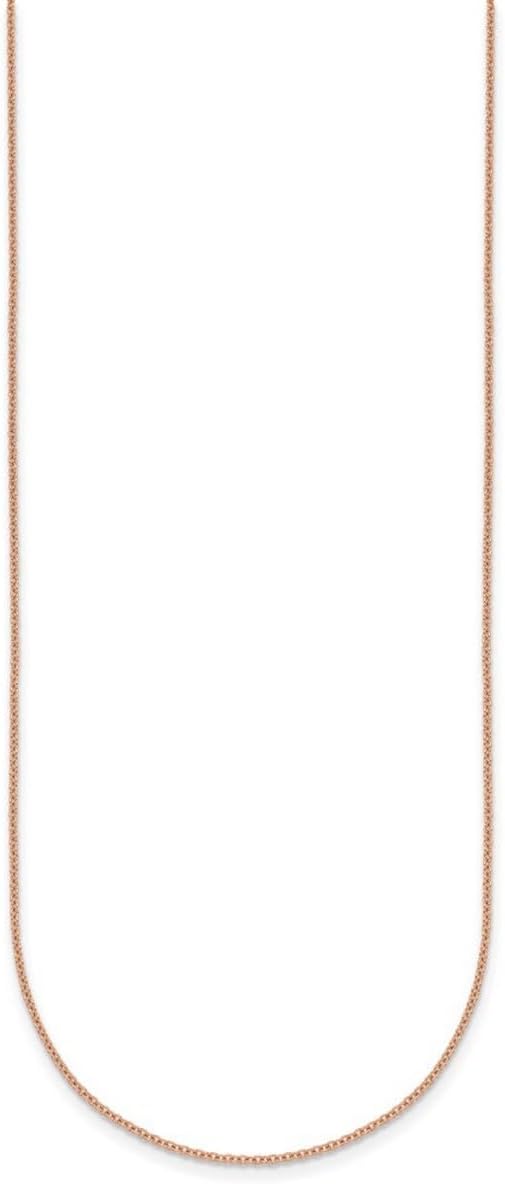 JewelryWeb 14k Rose Gold 1.3mm Cable Chain Necklace 20 Inch Chain Necklace for Women and Men