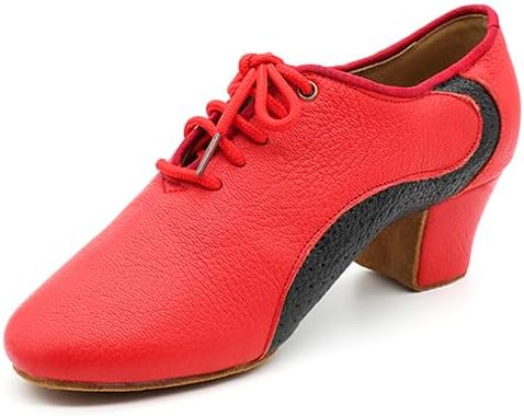 Professional Red Latin Dance Shoes for Men Leather Performance Oxford Jazz Waltz Ballroom Dancing Practice Shoes #454