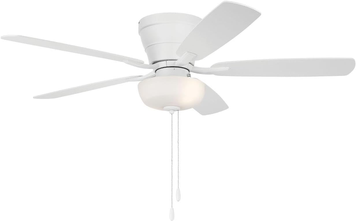 Craftmade 52' Wheeler Indoor Flush Mount 5 Blade White Finish Ceiling Fan with Single Bowl Light