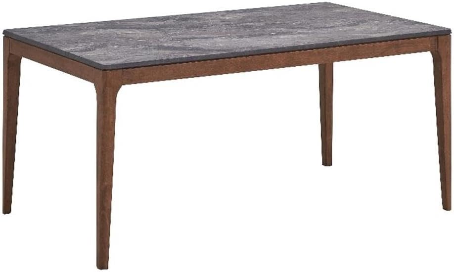 Acme Furniture Bevis Rectangular Wood Dining Table in Stone/Walnut