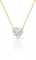 Aone Jewelry 3 Ct Heart Shape Moissanite Solitaire Pendant Necklace for Women, EF-VS1 Clarity, 14K Gold Over 925 Sterling Silver with Silver Cable Chain, Rose, White & Yellow Gold