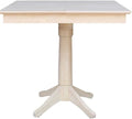 IC INTERNATIONAL CONCEPTS 36' x 36' Natural Solid Wood Square Top Pedestal Table - 35.9' Height