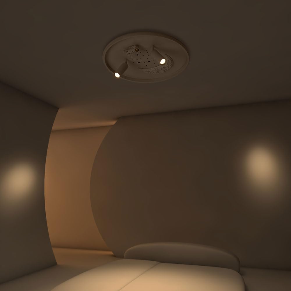 Astronaut Ceiling Light with Adjustable Angle Spotlight, Dimmable LED Ceiling Lamp with Remote Control, Indoor Accent Lighting Fixtures for Kid's Room Boys Room Bedroom Hallway Kitchen