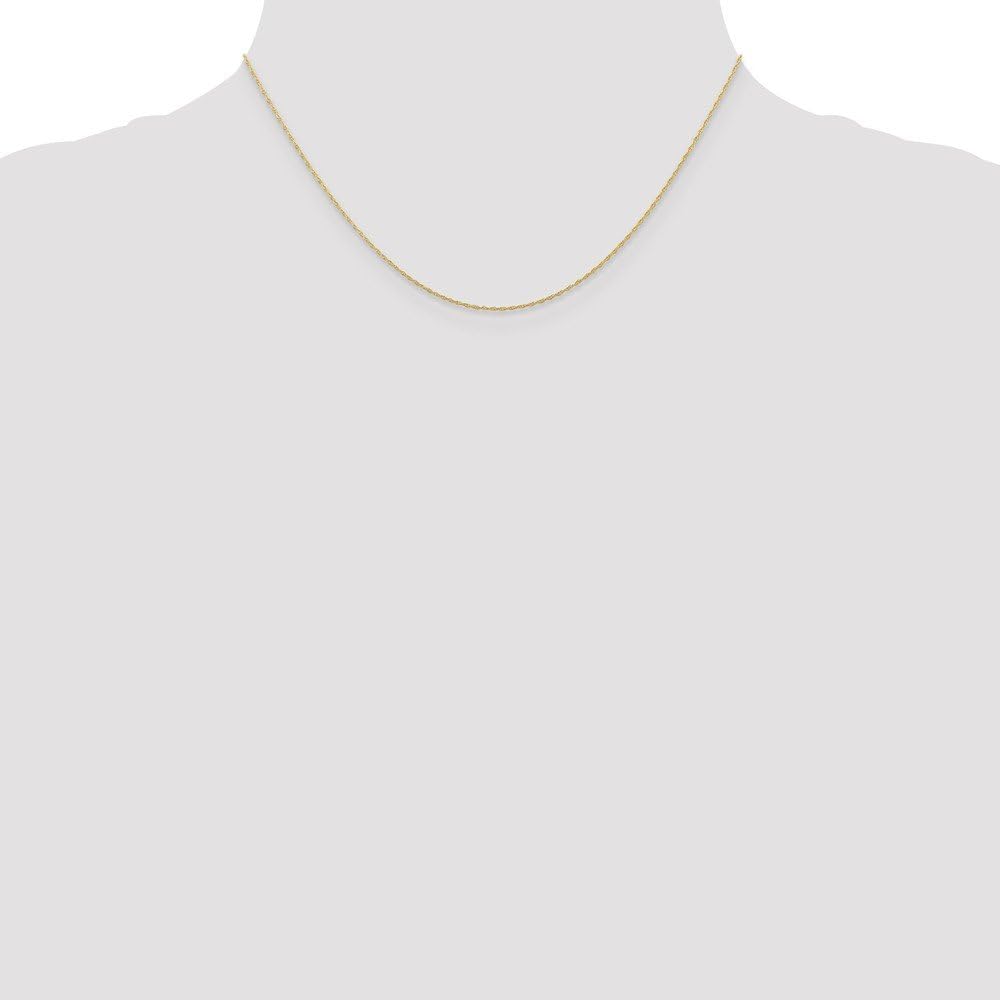 Sonia Jewels Solid 10k Yellow Gold .5 mm Thin Carded Cable Rope Chain Necklace