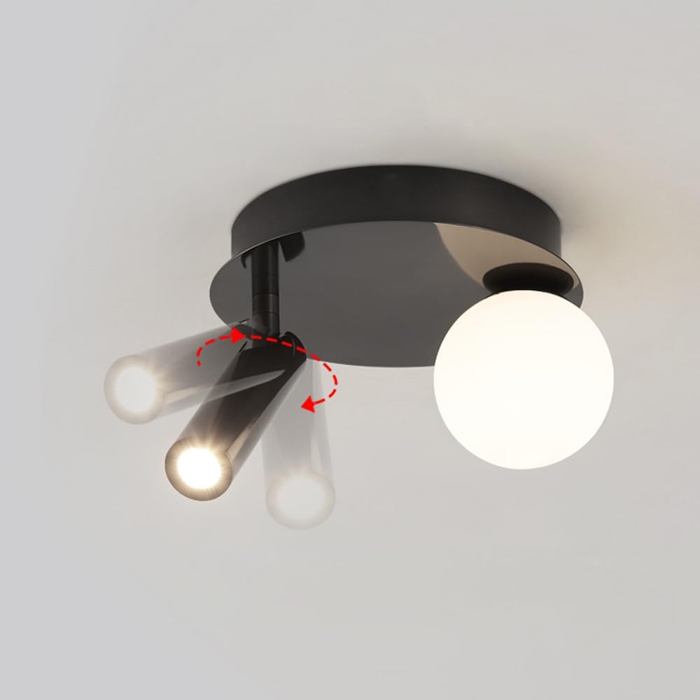 Nordic Copper Ceiling Light for Bedroom, Rotatable Spotlight for Indoor Corridor and Balcony, 10W Dimmable LED Wall Lamp with 3 Color Options
