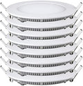 8 Pack Ultra Thin LED Recessed Downlight Fixtures, 2.5-8 Inch, 3W-18W, Adjustable Color Temperature 3000K/6000K, Flush Mount Indoor Ceiling Lights for Closet & Living Room