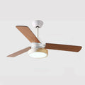Wood Remote Ceiling Fan with Lights 42 Inch Dimmable Ceiling Fan Light 6 Speed LED Bedroom Living Room Ceiling Fan 3-Blade Outdoor Ceiling Fans for Patios with Light
