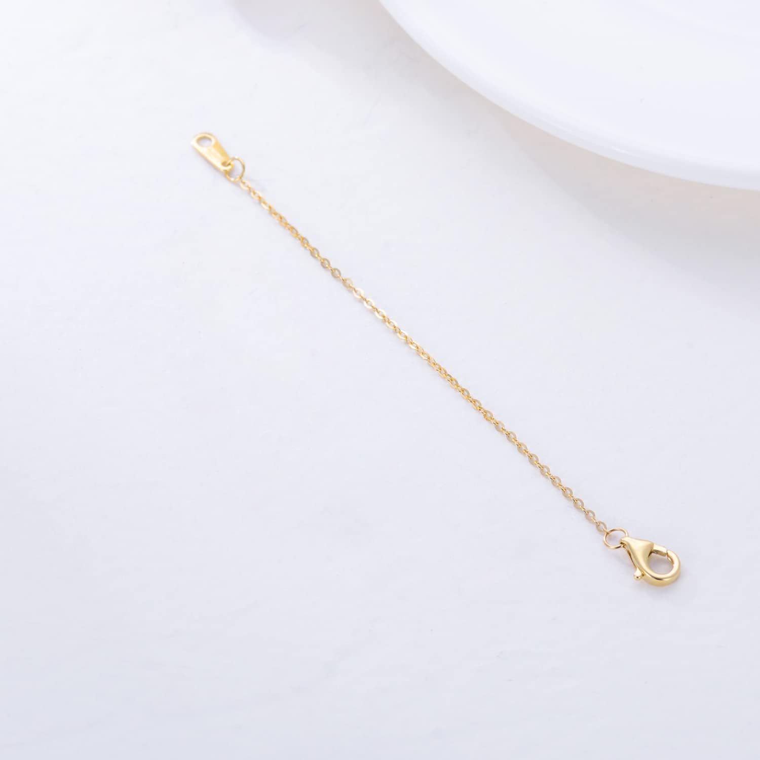 10k 14k Real Gold 1'/1.5'/2'/2.5'/3'/4'/5' Necklace Extender, Necklace Bracelet Extender Chain, Durable Gold Extender Chain, Adjustable Extension Chain for Necklace Bracelet Anklet