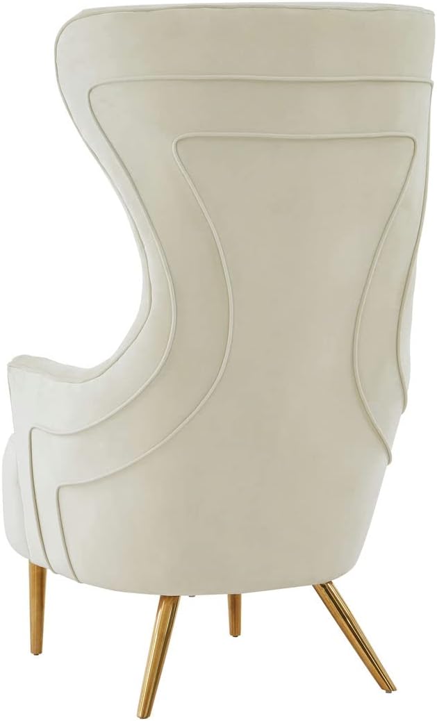 Jezebel Cream Velvet Wingback Chair
