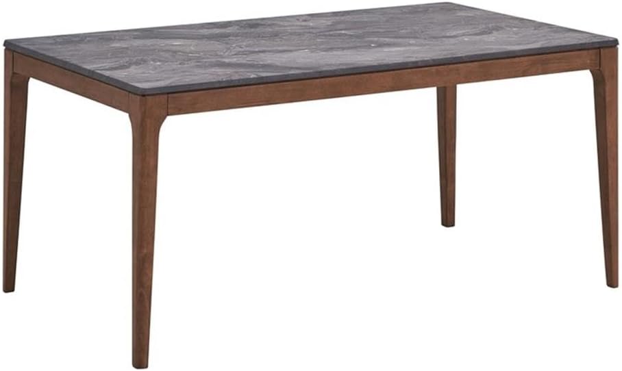 Acme Furniture Bevis Rectangular Wood Dining Table in Stone/Walnut