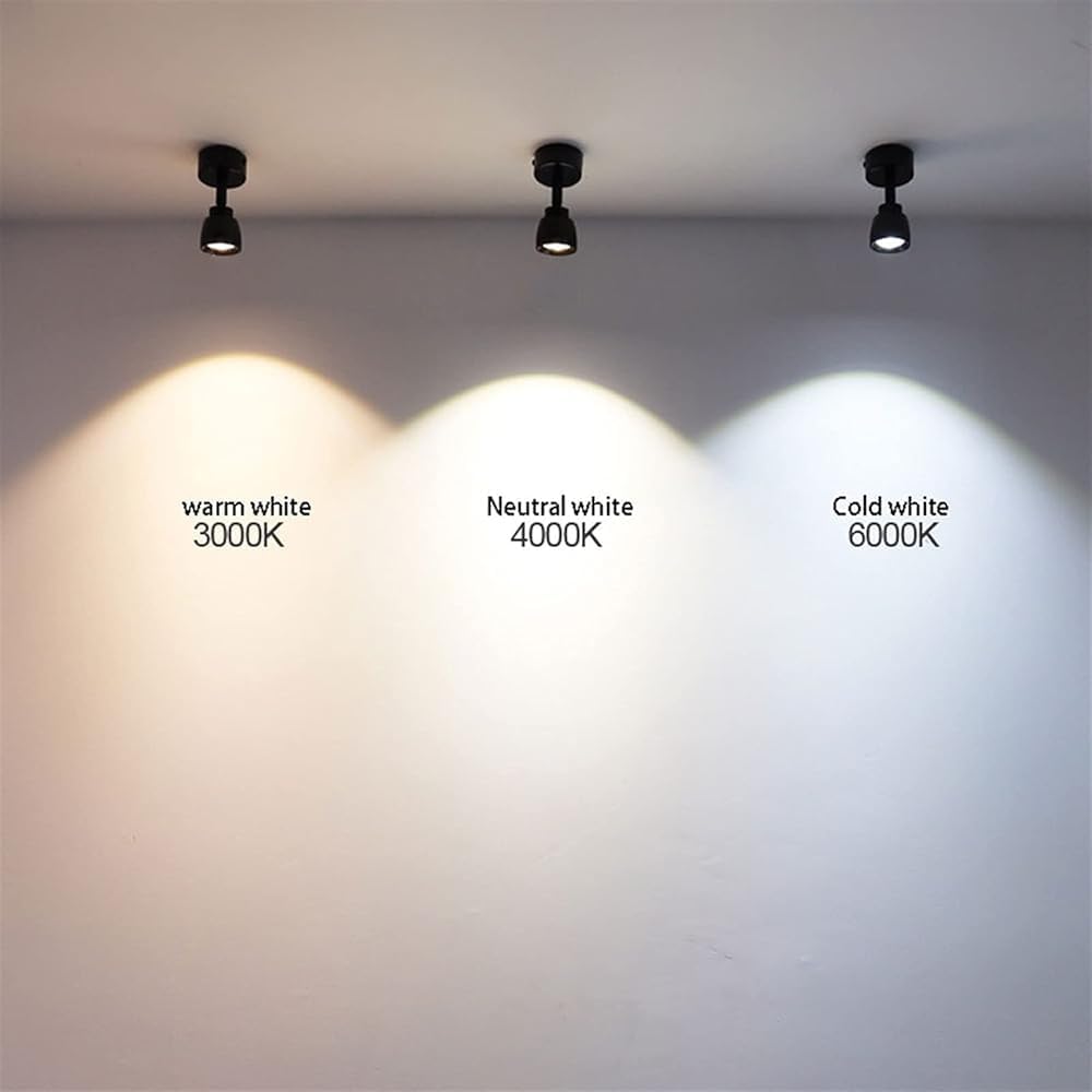 LED Three-Color dimming Surface Mounted Spotlight Indoor Directional Aent Light Monopoint Sconce Modern Mini Spot Lighting for Living Room Kitchen Gallery