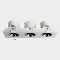 3-Light LED Ceiling Spotlights - Indoor Flush Mount Downlight - Rectangular Aluminum Lamp for Living Room & Bedroom