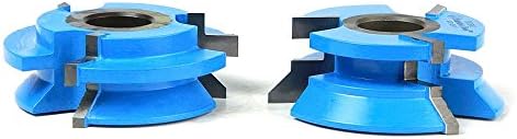 Amana Tool SC642 2Piece Carbide Tipped 3-Wing V Paneling Shaper Cutters Woodworking, 2-3/4 Dia x 1 x 45 Deg x 1/2 & 3/4 Bore Set for 1 Material