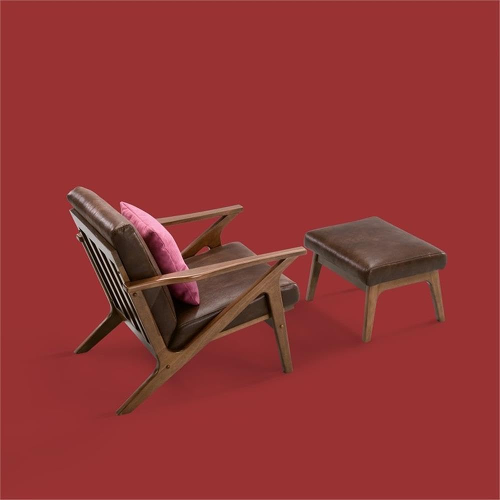 Zola Mid Century Modern Accent Chair Arm Chair: The Perfect Reading, Living Room, and Bedroom Chairs for Modern Home Furniture Use! Solid Wood Frame, Brown/Walnut