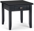 SIMPLIHOME Artisan SOLID WOOD 21 inch Wide Square Transitional End Side Table in Black for the Living Room and Bedroom