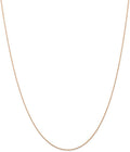 Solid 14k Rose Gold .5mm Cable Rope Chain Necklace Carded