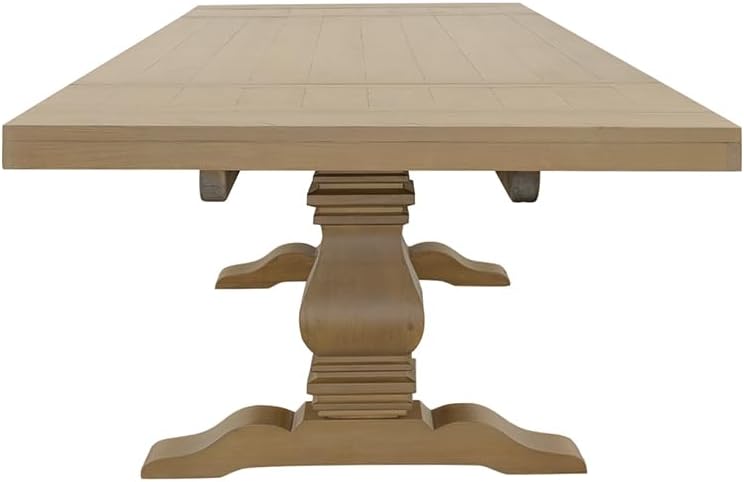 Coaster Home Furnishings - Florence - Pine Wood - Farmhouse Rectangular Dining Table with 2 Removable Leaves and Double Pedestal Base - Dining Room & Kitchen - 126 Inch - Rustic Honey - 180201