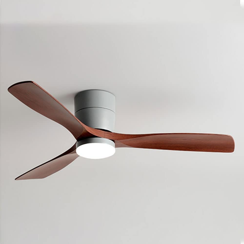 Dimmable Smart Ceiling Fan with Lights Imitation Wood Hardware Ceiling Fan Light LED with Remote 42 Inch Living Room Ceiling Fan Modern Outdoor for Patios Ceiling Fan with Lights