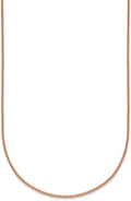JewelryWeb 14k Rose Gold 1.3mm Cable Chain Necklace 20 Inch Chain Necklace for Women and Men