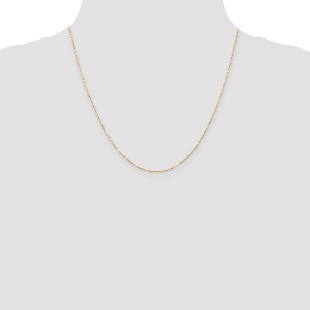 Solid 14k Rose Gold .5mm Cable Rope Chain Necklace Carded