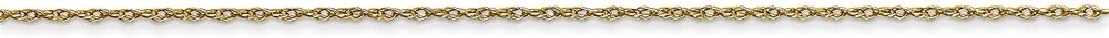 Sonia Jewels Solid 10k Yellow Gold .5 mm Thin Carded Cable Rope Chain Necklace