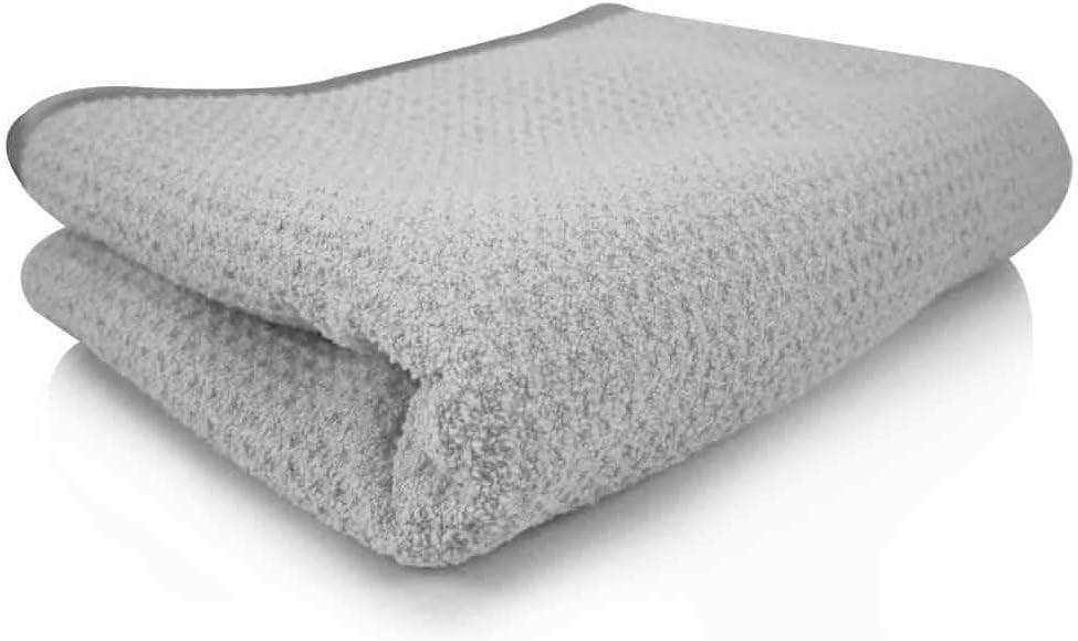 Chemical Guys Waffle Weave Gray Matter Microfiber Drying Towel - 25' x 36',Premium Blend Microfiber Towel with Soft-Banded Edging for Scratch-Free Car Drying,Ultra Absorbent,(Pack of 12)