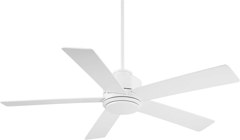 Casa Vieja 52' Grand Palm Modern Indoor Outdoor Ceiling Fan 5 Blade LED Light Remote Control Matte White Finish Wood Blades Bedroom Patio Living Room Kitchen Porch Damp Rated Decorative Dimmable