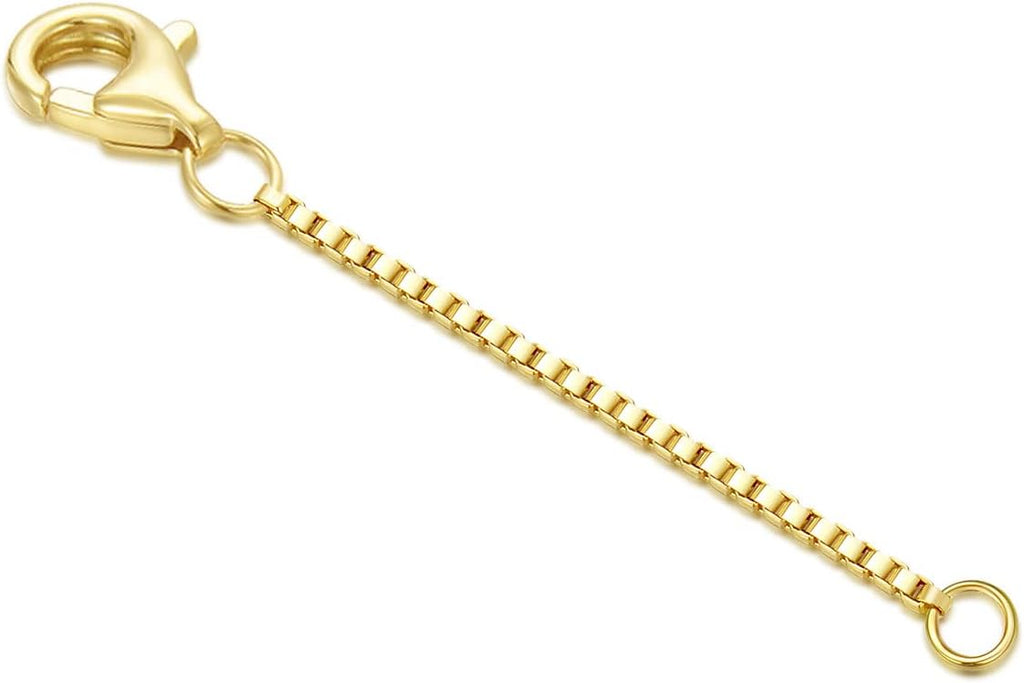10k 14k Real Gold 1'/1.5'/2'/2.5'/3'/4'/5' Necklace Extender, Necklace Bracelet Extender Chain, Durable Gold Extender Chain, Adjustable Extension Chain for Necklace Bracelet Anklet