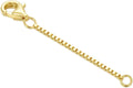 10k 14k Real Gold 1'/1.5'/2'/2.5'/3'/4'/5' Necklace Extender, Necklace Bracelet Extender Chain, Durable Gold Extender Chain, Adjustable Extension Chain for Necklace Bracelet Anklet