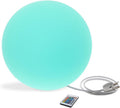 Modern Home Color-Changing LED Glow Ball - 16-Color Remote-Controlled Light Sphere w/Power Cord – Indoor/Outdoor Ambient Mood Lighting, Waterproof, Plug-in (20')