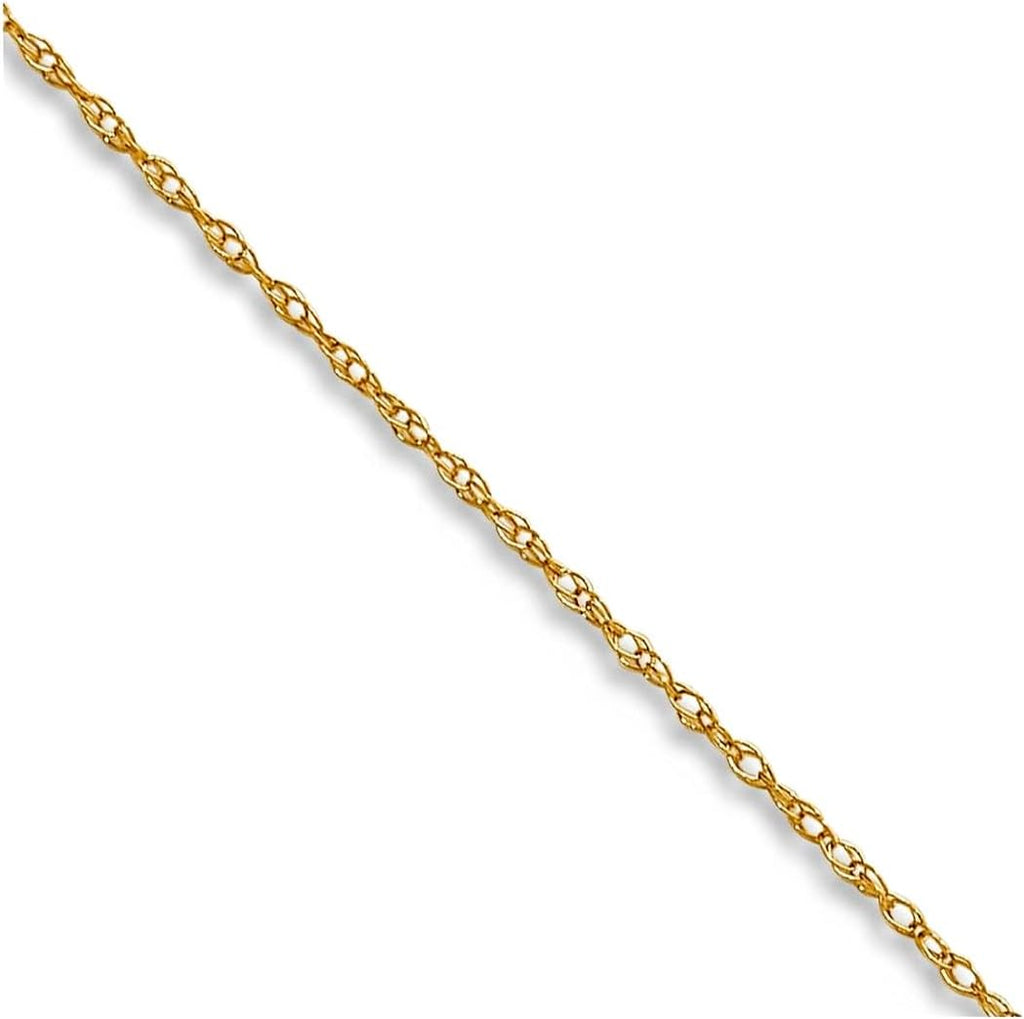 JewelryWeb 14k Solid Yellow Gold .4 mm Carded Cable Rope Chain Necklace Chain Necklace
