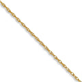 JewelryWeb 14k Solid Yellow Gold .4 mm Carded Cable Rope Chain Necklace Chain Necklace