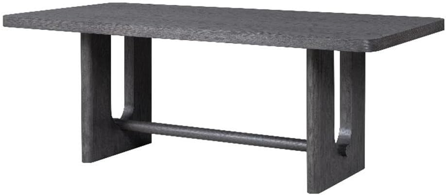 Furniture of America Selyra Modern Solid Wood 80-inch Dining Table with Trestle Base, Seats up to 6, Easy Assembly for Home, Kitchen, Living Room, Ash Grey