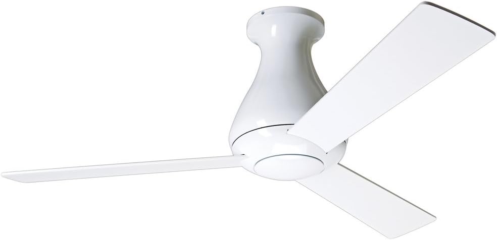 42' Modern Fan Altus Gloss White Hugger Ceiling Fan