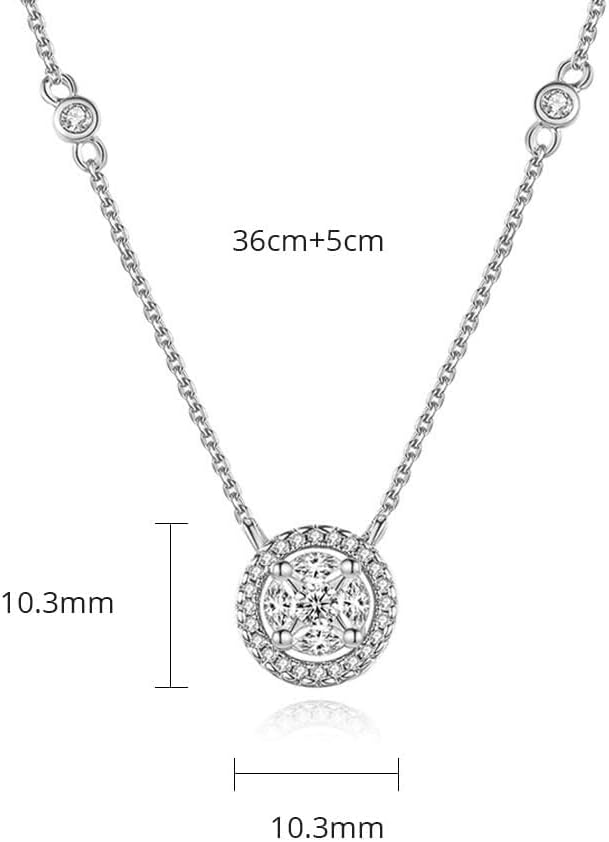14K Gold Delicate Round Moissanite Pendant Necklace, Chic Clavicle Necklace for Women