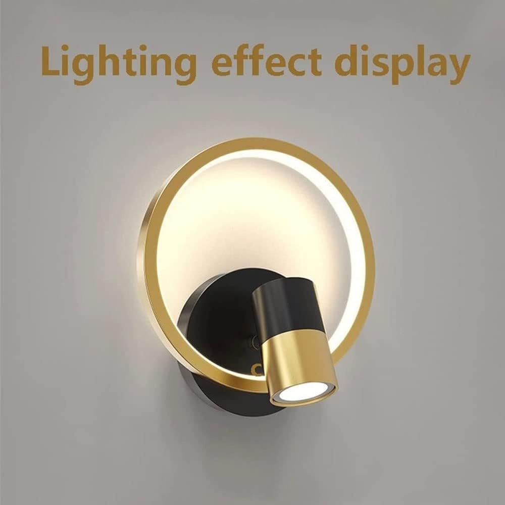 Wall Lighting, Wall Lamp, d Rotatable Ceiling Spotlight, Indoor LED Wall Sconce, Headboard Lights, Adjustable Wall Light for Bedside Reading Light (Color : White Light) Vision (White Light)