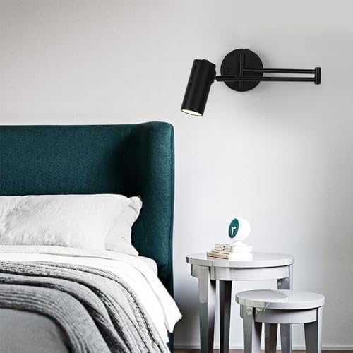 Nordic Industrial Dimmable Swing Arm Wall Light - 3-Color Reading Lamp for Bedroom, Living Room & Study - Modern Indoor Wall Sconce for Stylish Lighting