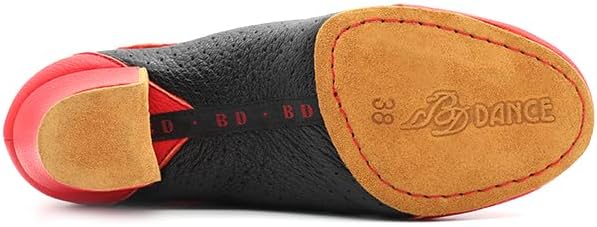 Professional Red Latin Dance Shoes for Men Leather Performance Oxford Jazz Waltz Ballroom Dancing Practice Shoes #454