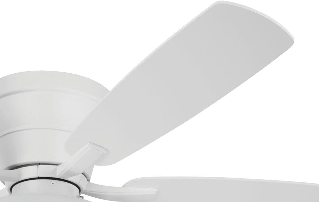 Craftmade 52' Wheeler Indoor Flush Mount 5 Blade White Finish Ceiling Fan with Single Bowl Light