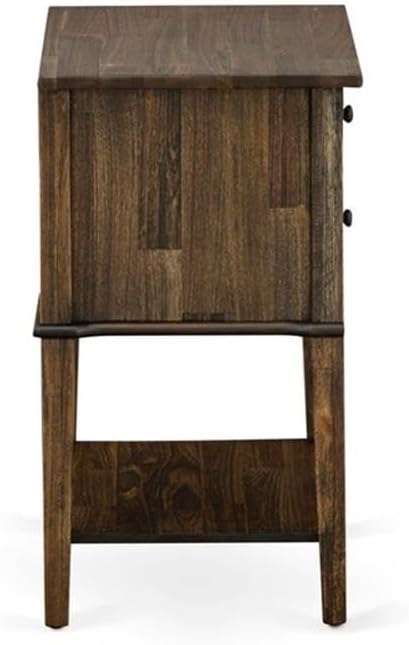 East West Furniture VL-07-ET Valencia Nightstand - Rectangle Bedside Table with 2 Drawers for Bedroom, 16x22 Inch Inch, Distressed Jacobean